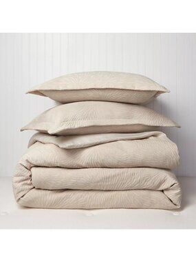 NWT Sky Woven Mums Duvet Cover Set Safari Tan Twin Size 68x86